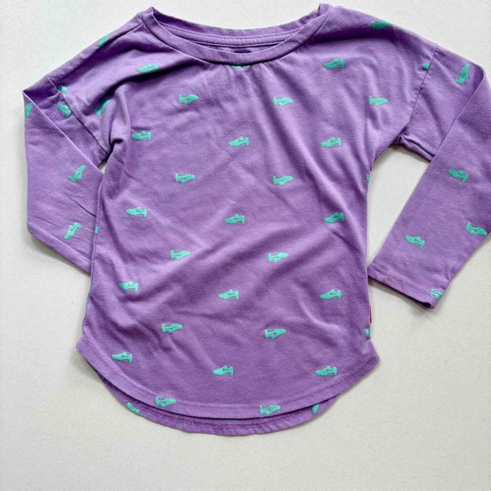 Nike Purple and Green Long Sleeve Tee